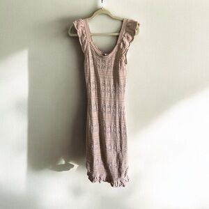 Freshman 1996 size small tan sweater crochet dress. Very comfy. Sleeveless